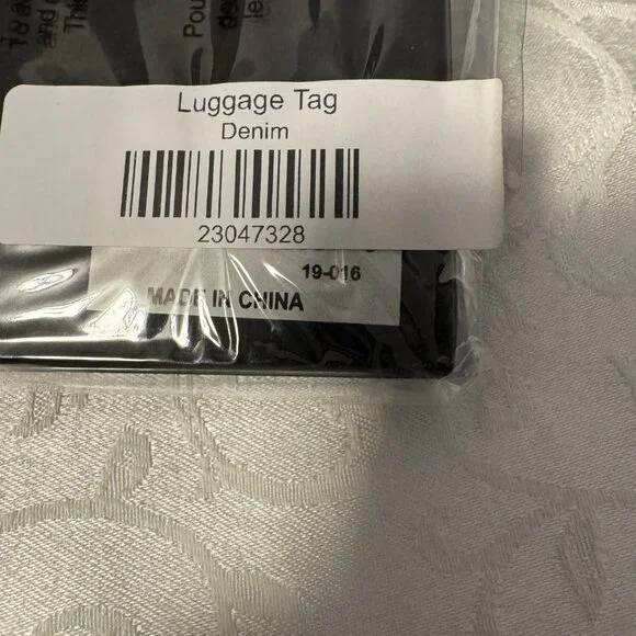 🎁NEW in Package Denim Color Burano  Vegan Leather Luggage Tags🎁 - Picture 3 of 3